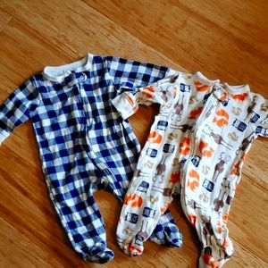 Hudson baby 0-3 month long sleeve sleep and play